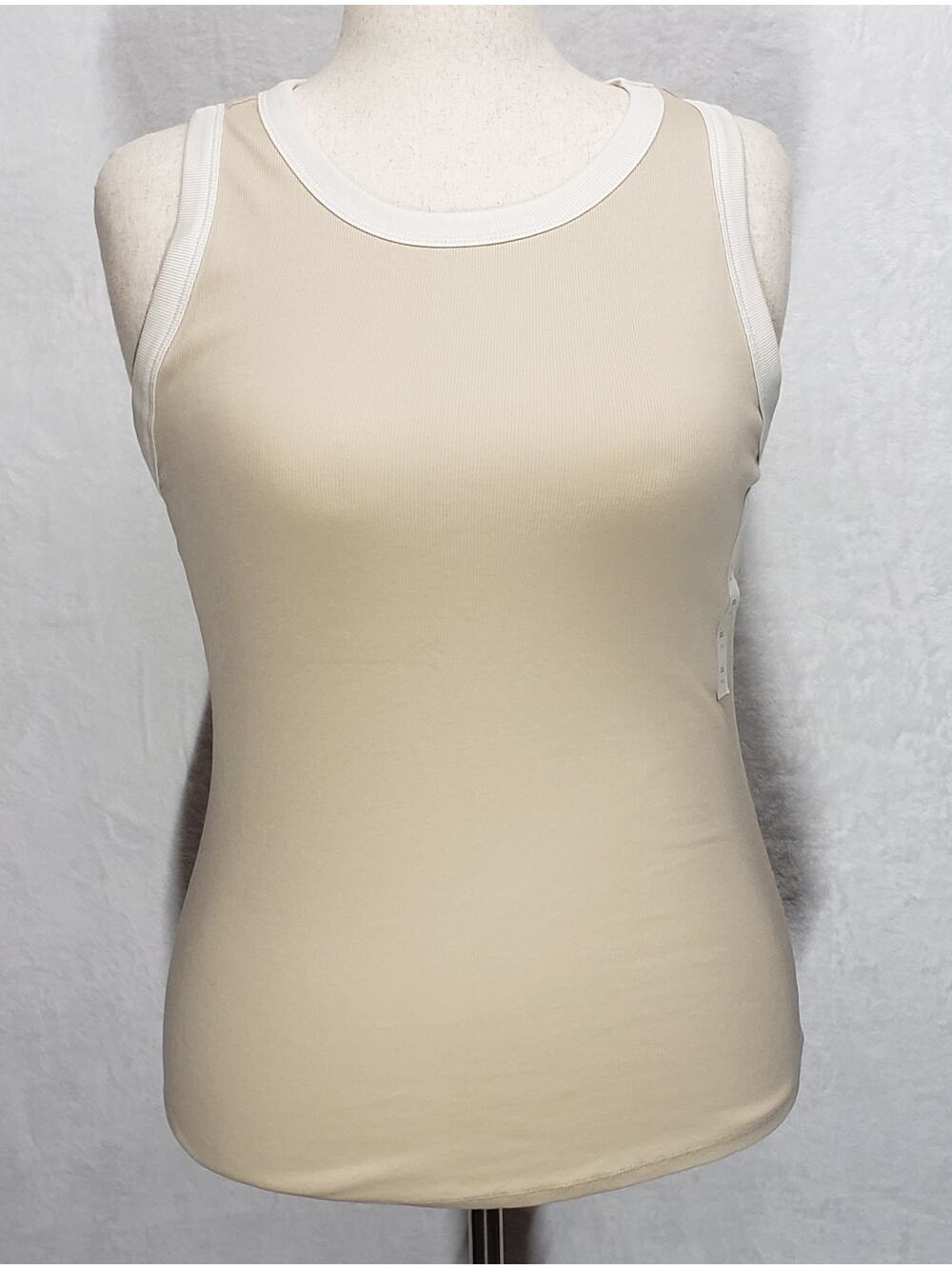 A New Day Tan Ribbed Tank Top XXL Scoop Neck Neutral Basic Plus